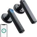 IRONZON Fingerprint Door Lock Smart Door Lock with App Code Backup Key Fingerprint Smart Door Knob with Handle for Home Hotel Office Apartment Bedroom Black