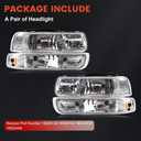 Headlights Tail Lights Kit Compatible with 1999-2002 Chevy Silverado 1500 2500 3500 White Head light Rear Taillights Assembly chevy tahoe