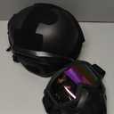 MICH Airsoft Helmet and Mask Set,Airsoft Maskwith Detachable Anti-Fog Goggles Protective Full Face Tactical Mask for CS Airsoft Shooting Halloween Cosplay Cycling Party (One Size, Color lenses)