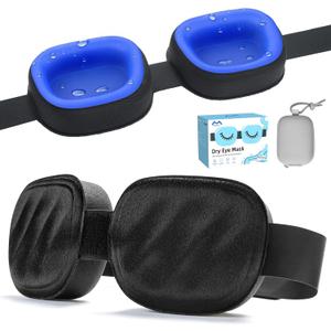 Eye Mask for Dry Eyes  100% Blackout Dry Eye Mask, Moisture Goggles & Sleeping Mask for Men  Adjustable, Removable Silicone, Soft for Travel & Shift Work (Gray)