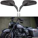 Black Motorcycle Side Mirror Teardrop for Road King Street Electra Glide Road Glide Dyna Softail Rearview 1982-2018 2019 2020 (Black#1)