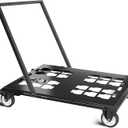 Upgraded Heavy Duty Toolbox Dolly with Handle, Compatible with Mil.Waukee Packout Toolbox, Double Storage, Thickened Carbon Steel Frame, Enlarged Wheels with Brake, No Drilling Required, Up to 400lbs