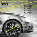 Hubcaps Wheel Cover Replacement Size R14 Hub Cap Universal-Fit Steel Wheels Rims Cover ABS Tire Caps for Most Car Truck Sedan SUV -Set of 414-inchBlack
