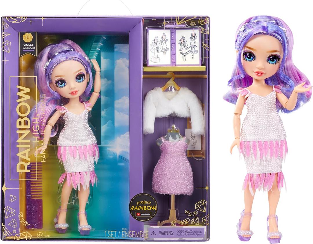 Rainbow High Fantastic Fashion Violet Willow - Purple 11 Fashion Doll and Playset with 2 Complete Doll Outfits, and Fashion Play Accessories, Great Gift for Kids 4-12 Years Old