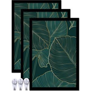 Black Picture Frame Set of 3, 16x24 Picture Frame for Photo Poster Canvas Certificate Document Display Horizontally or Vertically High Transparent Wall Gallery(Size 16 x 24 inches)