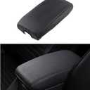 LECART Center Console Cover for Jeep Grand Cherokee Accessories 2022-2011 Car Armrest Cover Black Leather Red Stitches Auto Interior Anti-Scratch Protector Pad