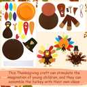 Harloon 6 Set Thanksgiving Turkey Craft Kits DIY Make a Turkey Art 13"-17" Large Thanksgiving Hanging Ornaments Decorations Fall Party Favors