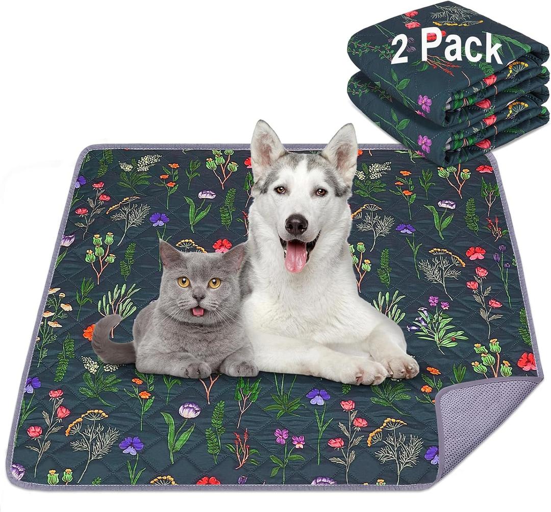 Washable Pee Pads for Dogs, 2 Pack Super Absorbent pee pads for dogs Reusable pee pads for dogs large 100% Waterproof puppy pads pet training pads for Potty, Playpen, Crate, Sofa, Car, 34'' x 36''