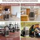 VOOWO College Laundry Bag, Large Laundry Backpack, College Dorm Room Essentials For Guys Girls, Dorm Laundry Bag Backpack With Shoulder Straps, Dirty Clothes Travel Laundry Bag (White Print)