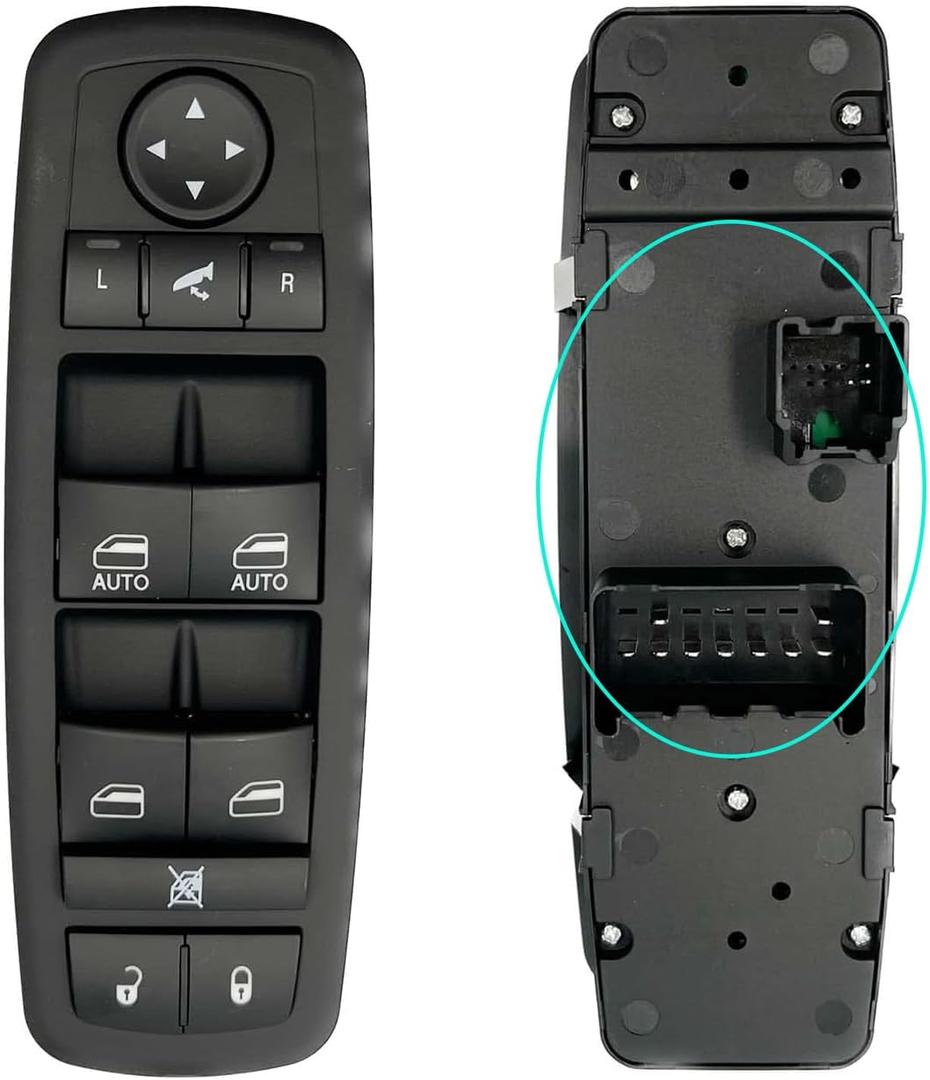 Driver Side Master Power Window Control Switch for 2012-2015 Chrysler Town & Country/Dodge Grand Caravan/Ram 1500 2500 12 13 14 15, 2015 Ram 3500 68110867AB 68110867AA