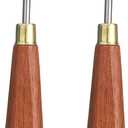 2pcs Palette Knife Painting Tool 1.18" x 0.39" Stainless Steel Teardrop Blade 7.09" Length Spatula Painting Pallet Knives with Hole Beech Wood Handle for Acrylic Canvas, Red/Silver