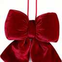 Valentine's Day Red Bows, Valentine's Day Velvet Bow Gift Decorations, Wreath Bows for Party Gift, Easy Hanging - Home Front Indoor/Outdoor (7.87"x7.87")