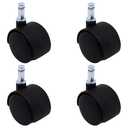 S SYDIEN Plastic Caster Wheels 1.5 Inch, M8 Circlip Swivel Casters Set of 5, Black Nylon Replacement Casters Wheels for Furniture Table Cabinet Office Chair