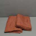 LAMIT Terracotta Linen Boho Curtains 84 inch Length 2 Panels, Light Filtering Burnt Orange Panels Back Tab and Rod Pocket Western Rustic Drapes for Bedroom/Living Room, 52 x 84 Inch