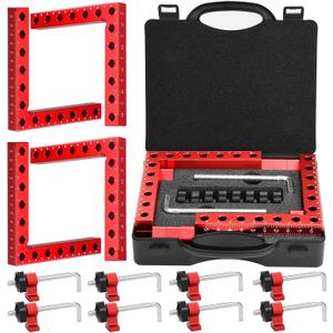 Corner Clamp for Woodworking, 90 Degree Clamp, Right Angle Clamp, 4 Pack 5.5" x 5.5" Aluminum Alloy Positioning Clamping Squares with Case for Picture Frames, Boxes, Cabinets, Drawers