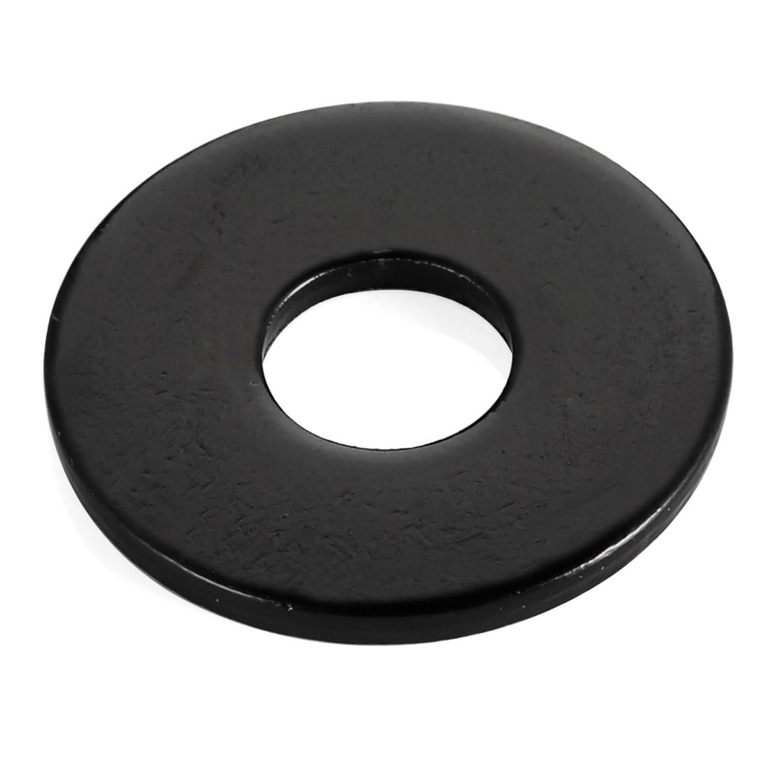 50 PCS M6 Stainless Flat Washers, 17.7mm Outer Diameter, 18-8 (304) Stainless Steel Metal Washers for Screws and Bolts, Black Finish