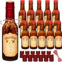 Tioncy 16 Pcs Vanilla Extract Bottles for Homemade Vanilla Jar Glass Bottle with Cap, Shrink Band, Sticker Syrup Gift Food Storage Canister for Bean Sauce Spice (Red, Brown,5 oz)