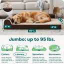 FurHaven Orthopedic Dog Bed for Large Dogs, L-Shaped Chaise Mattress with Orthopedic Egg Crate with a Solid Orthopedic Foam Base for Joint Support, Washable Cover, Jumbo XL, Faux Fur & Suede, Espresso