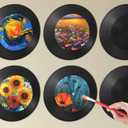 12 Inch Blank Vinyl Records Decor, 6PCS Fake Records Vintage Decorations Faux Vinyl Record Wall Display Retro Vinyl Records for Music Party Studio Home Room Wall Decor DIY Project