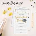 2 x graduation invitations 2025 - Grad Party - 20 invitation cards with envelopes, Gold Font Fill-in style Celebration party invitation, College Graduation Party Decoration & Supplies - A01