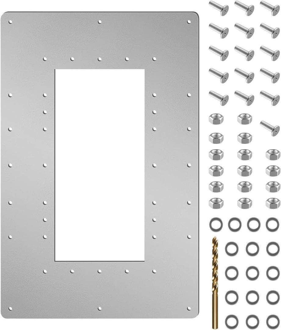 Stainless Steel Wide Mouth Pool Skimmer Wall Repair Panel Kit 18.75" W x 12.25" H, Pool Skimmer Repair Kit Compatible with Hayward SP1091WM Hydrotools 8939 Swimline JED Jacuzzi Pacfab