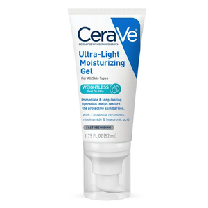 CeraVe UltraLight Moisturizing Gel, Hydrating Gel Face Moisturizer For Men & For Women with Ceramides, Niacinamide, Hyaluronic Acid, Fragrance Free, OilFree, Mattifying Moisturizer, 1.75 FL Oz