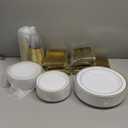 N9R 600PCS Disposable Plastic Plates, Gold Plastic Dinnerware Set Includes 100 Dinner Plates, Dessert Plate, Cups, Spoons, Forks, Knives for 100 Guests, Perfect for Party, Wedding, Birthday