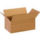 Box USA 25 Pack of Multi-Depth Corrugated Cardboard Boxes, 14" L x 8" W x 6" H, Kraft, Shipping, Packing and Moving