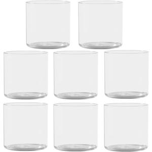 8 Pack Flower Vase Acrylic Cylinder,3.94" Tall Clear Vase for Centerpieces,Wedding Decorative,Home Dcor, Non Breakable Plastic, 3.94"X3.94" Tall Round - Clear