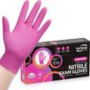 SwiftGrip Powder-Free Nitrile Gloves, 3-mil, Disposable Nitrile Gloves, Latex-Free, Powder-Free - Pink/Fuchsia S