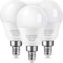 LED Ceiling Fan Light Bulbs, Dimmable E12 Small Base Light Bulb 5000K Daylight, 6W Equivalent 60 Watt, G14 Chandelier Light Bulbs for Ceiling Fan, 3 Packs