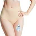 BATTEWA Incontinence Underwear for Women Washable, Leak Proof Underwear High Absorbency, Bladder Leak Underwear Protective Briefs, Seamless Panties 50ml, Beige, Small 2 Pack