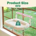 Zakkart SnugCloud Foldable Cat Window Perch - Cordless, Ultra Soft Machine Washable Bed with 4-Sided Bolster, Metal Frame - Window Hammock for Large Cats and Kittens (Cream White, Large)