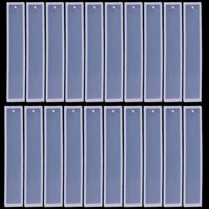 20 PCS 5.5 Inch Rectangle Silicone Bookmark Mold DIY Bookmark Resin Mold Bookmarks Silicone Molds Making Molds Epoxy Resin Mould Kit for DIY Casting Crafts Making Supplies