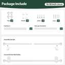 KAMANINA Curtain Rods No Drilling for Windows 16 to 30 Inches, 5/8 Inch Small Curtain Rod 2 Pack for Door Screwless with Adhesive Brackets without Drilling, White