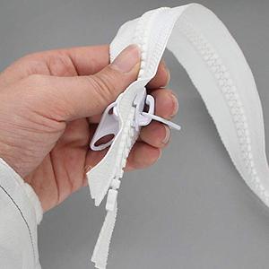 Leekayer 1PCS #10 84 Inch Heavy Duty Zippers for Sewing Separating Large Plastic Zippers White Tape with Double Pull Tab Slider, Sleeping Bag, Boat, Canvas, Cover, Trampoline, Dog Bed,Tent 213cm