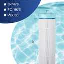 ZOTEE PCC80-PAK4 Replacement Pool Filter Cartridge for PCC80, C-7470,PLFPCC80, Darlly 70804,Clean and Clear Plus 320, Filbur FC-1976, 20"x7" Pool Filter, 4 Pack