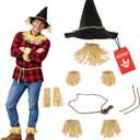 Nicky Bigs Novelties Wizard Felt Hat Witch Sorcerer Hats Adult Costume Scarecrow Accessory for Halloween (Black/Brown)
