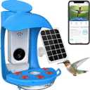 Birdock Smart Hummingbird Feeder with Camera Solar Panel, Watching Camera Instant Notifications, AI Identify Auto Capture Bird Videos & Motion Detection(Blue)