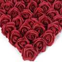 Artificial Stemless Rose Flower Heads, 200Pcs Burgundy Foam Roses Artificial Roses Flower Heads for Crafts 1.97in Stemless Roses for DIY Craft Wedding Bouquet Party Decoration(Burgundy)