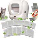 12 Pack Odor Eliminator for PuraMax Self-Cleaning Cat Litter Box, Natural Activated Charcoal Filters Refills, Cat Toilet Odor Control Replacement for Automatic Litter Box