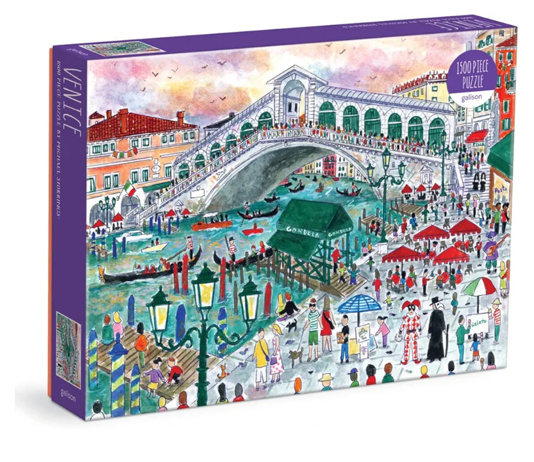 Galison Michael Storrings Venice 1500 Piece Puzzle from Galison  Challenging 1500 Piece Jigsaw Puzzle, Featuring Stunning Illustrations of Venice, Thick and Sturdy Pieces, Idea