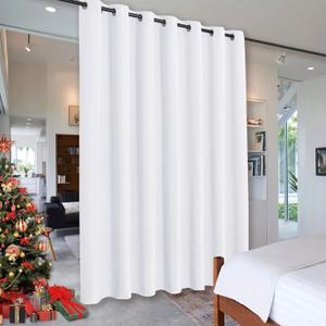 RYB HOME Extra Long Curtains Light Block Soundproof Privacy Blinds for Home Theater Office Backdrop Dining Living Room Patio Door Large Window Ceiling to Floor Drapes, W 8.3 x T 11 ft, Pure White