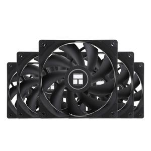 Thermalright TL-C12C X5 CPU Air Fan, 120mm Case Cooler with 1550RPM Speed PC Cooling, in The Unlit Version,5-Fan Packs(120mm,Black)