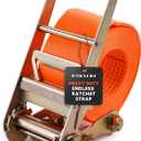 Heavy Duty 40 Ft x 4 inch Endless Ratchet Strap  22000 Lb Breaking Strength Tie Down for Cargo, Truck, and Trailer.