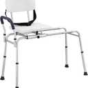 VEVOR Sliding Tub Transfer Bench, Height Adjustable Bathtub Transfer Bench with Cut-Out Seat, Reversible Backrest & Safety Belt, Non-Slip Shower Chair for Elderly Disabled Handicap, 400LBS Capacity (Sliding Seat)