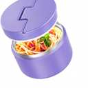 12oz Soup Thermo for Hot Food Kids Vacuum Insulated Food Jar Twist-Free Soup Thermo for Hot Food Kids Leakproof Stainless Steel Wide Mouth Lunch Container (Purple)