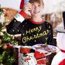 BesserBay Unisex Kids Ugly Christmas Sweater 3D Graphic Funny Long Sleeve Holiday Pullover Sweatshirt 4-14 Years (Black | Merry Christmas)