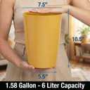 Mini Waste Basket - Durable Small Plastic Garbage Trash Can Bin - Lidless Open-Top, Slim Profile for Compact Spaces - Suitable for Home, Bathroom, Office, Bedroom, Kitchen and More, Soft Brass