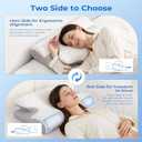 BDEUS Ergonomic Cervical Pillow for Side Sleepers, 2-in-1 Contour Orthopedic Memory Foam Pillow for Neck Shoulder Pain Relief, Sleep Apnea, Anti Snore, Pillow with Arm Rest, Head Cradle, White